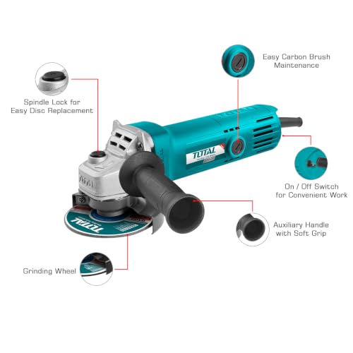 Image of TOTAL Professional Angle Grinder Machine, 710W 100mm /4'' Disc