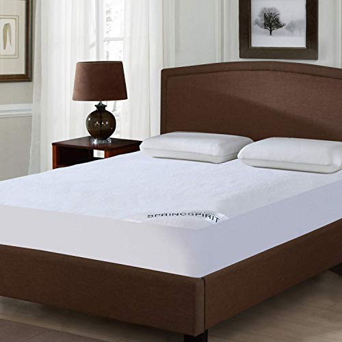 Springspirit Twin Extra Long (Xl) Waterproof Mattress Protector Cotton Terry & 2 Pack Pillow Protectors With Zipper Queen Size 30” X 20" Waterproof Pillow Protector. #TOP4
