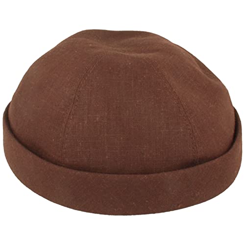 Preisvergleich Produktbild Bullani Sommer Docker-Cap Dockermütze Seemannsmütze 100% Leinen Braun - Gr- 60