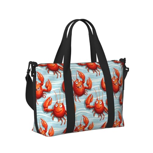 Laptop Tote Bag for Women Work - Cute Lobster Print Weekender Overnight Bags for Women Travel, Gym Duffle Bag for Men, Personal Item Crossbody Travel Bags for Men Carry On