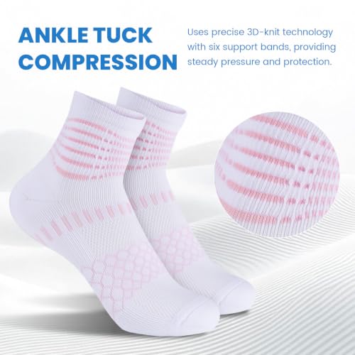 Image of IRAMY Ankle Compression Socks for Women Men Plantar Fasciitis Relief 3 /5 Pairs Cushioned Athletic Running Socks