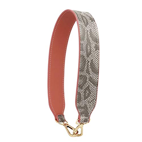 Purse Straps Replacement PU Leather Handbags Strap Shoulder Bag Straps Phone Pendant (Serpentine - Pale pink)