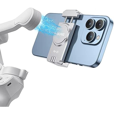 UURIG Magnetic Cell Phone Clamp for DJI OM, Phone Tripod Mount, Handheld Gimbals Magnetic Ring Holder for DJI OSMO 5/OM 4/OM 4 SE Accessories Cover
