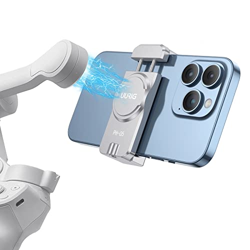 UURIG Magnetic Cell Phone Clamp for DJI OM, Phone Tripod Mount, Handheld Gimbals Magnetic Ring Holder for DJI OSMO Mobile 8/7/7P/6,OM 5/OM 4/OM 4 SE Accessories