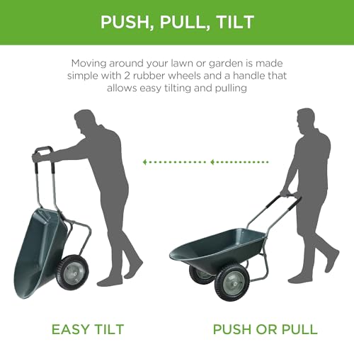 image for Best Choice Products Dual-Wheel Home Utility Yard Wheelbarrow Garden C