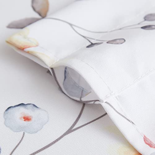 Bapawfish Watercolor Floral Kitchen Window Valances Sheer Farmhouse Botanical Flower Leaf Printed Small Cafe Curtain Panels Boho Rod Pocket Window Treatment For Kitchen Bedroom Living Room,56" Wx15 L #TOP2