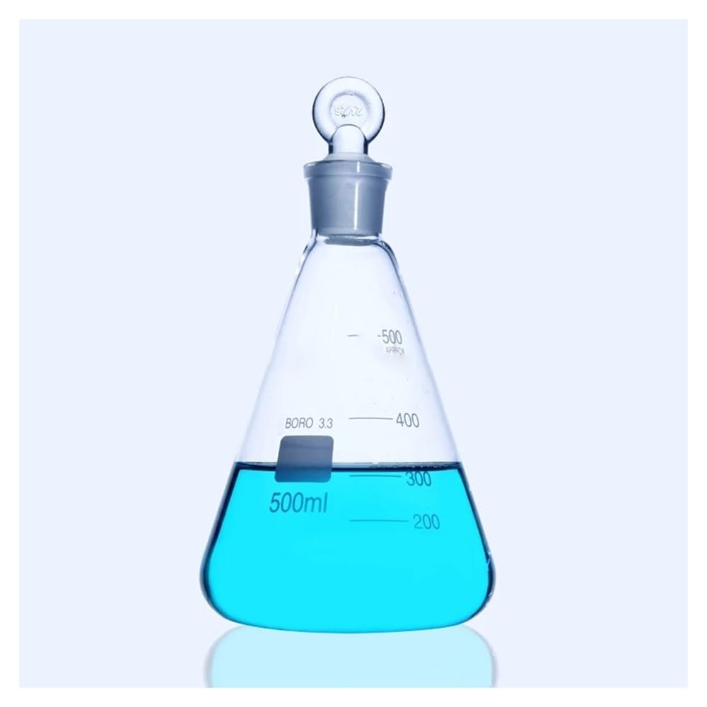 Attrezzature e forniture di laboratorio Beuta conica Erlenmeyer in vetro borosilicato da laboratorio 50 ml a 1000 con tappo smerigliato n. 19. 24. 29