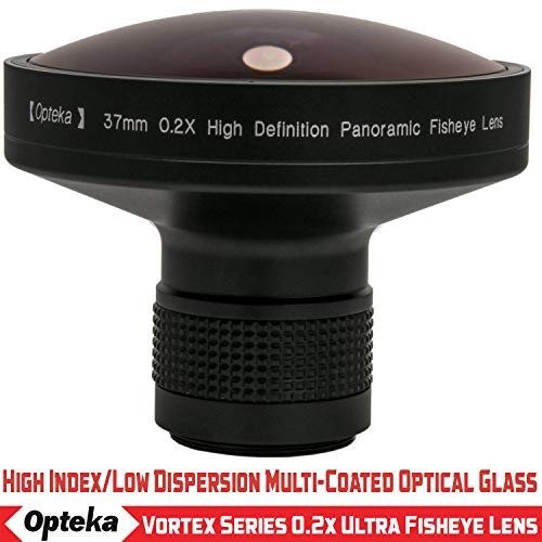 Opteka Platinum Series 37mm 0.2X HD Large Panoramic Vortex Fisheye Lens for Video Cameras
