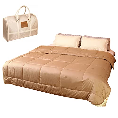 Camel Hair Duvet Quilt Cotton Warm Single Thick Duvet Insert/Comforter Bedding Winter Cold-proof Blankets,Camel-150×210cm/59×82in