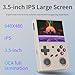 G350 Handheld Game Console , 3.5 Inch IPS Screen Linux System 3200 mAh Battery 4371 Games Preloaded , Portable Retro Video Games Console Support Wired Controller and Earphone (Gray)