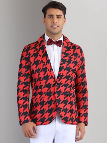 Lars Amadeus Houndstooth Pattern Blazers for Men's Prom Plaid Suit Jacket Business Sport Coats2