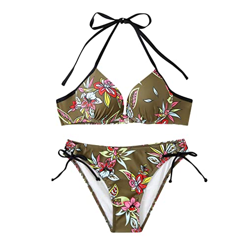 Tankini pour femme kaki grand confort taille L look bikini