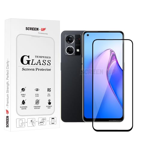 Image of ScreenUp Tempered Glass For Oppo Reno8 4G - Ultra Clear, 9H Scratch Resistant, Full Coverage, Easy Install Screen Protector