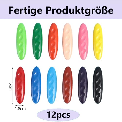 Caelura Erdnuss Wachsmalstifte für Kleinkinder, 12 Farben Wachsmalstifte Ab 1 Jahr, WachsmalblöCke, Waschbare sichere Kleinkindmalstifte für Kinder Malzubehör