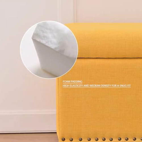 Pouf banc de rangement design capitonné pour salon moderne