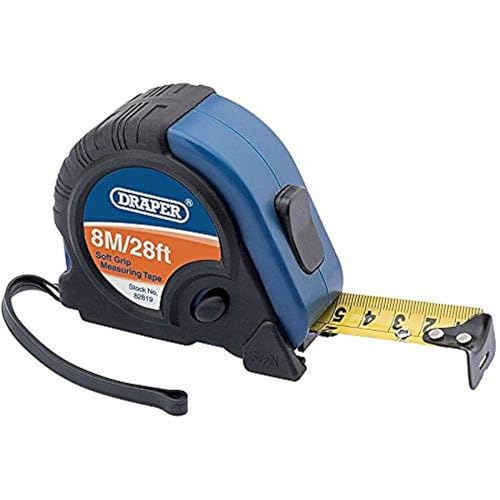 Draper 82819 - Metro a nastro professionale, 8 m, nero e 8 m