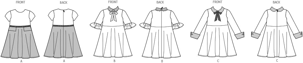 Vogue V2058A Children's Lined Dresses Sewing Sewing Pattern Packet, Design Code V2058, Sizes 3-4-5-6-7-8
