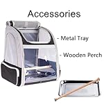 Bird Backpack Carrier with Stand Perch, Bird Travel Backpack for Hiking, Airline Approved Green Bird Backpack - Image 4