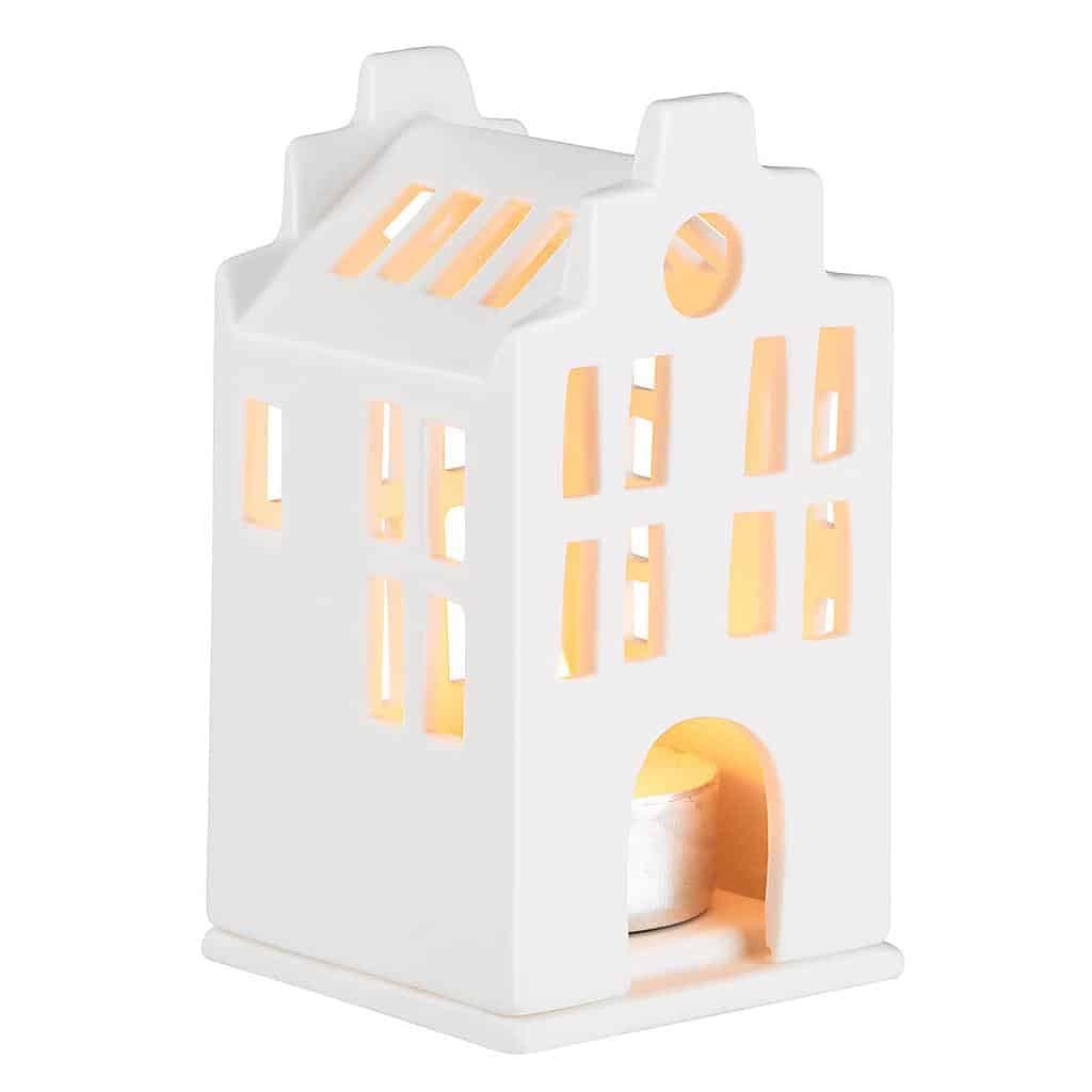 Unbekannt Domek Lampion, Porcelana, Biały, 6 x 6 x 13,5 cm