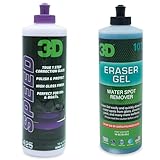 3D Eraser Gel Hard Water Spot Remover & 3D Speed Car Polish & Wax – Restore & Protect – Removes Hard Water Stains & Enhances Paint Gloss – 16oz