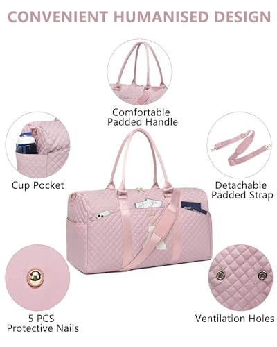 Image of Women Weekender Travel Duffle Bag: Initial Duffel Overnight Bags with Shoe Compartment Large Carry on Tote with Toiletry Bag Weekend Traveling Yoga Gym Hospital Bag for Women with Wet Pocket Letter A