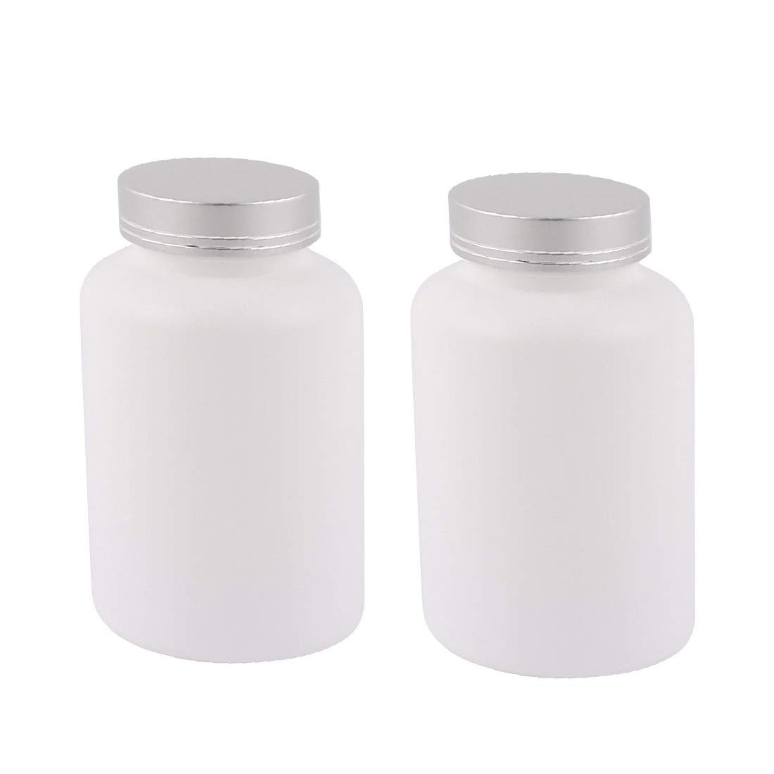 New Lon0167 2Pcs 300cc Metal Cap Empty Plastic Pill Capsule Bottles Healthy Products Bottles(2Pcs 300cc Metallkappe Leere Plastik Pill Kapsel Flaschen Gesunde Produkte Flaschen