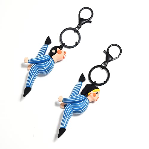 HKTOPONE 2 llaveros para mujer con cadena de llavero japonés, con horquilla dividida simple, 9 Cover