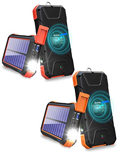 20,000Mah Fast Solar Phone Charger 18W External Battery Bank, Wireless Power Bank 10W/7.5W/5W With 4 Outputs & Dual Inputs #TOP5