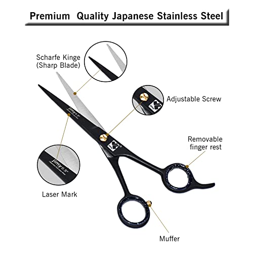 Jimy Professional Hair Scissors 6.5" Stainless Steel Sharp - Smooth Razor Edge Series Shears For Hair Cutting, Hair Cut Scissor For Women & Men And Salon (Barber Scissors) #TOP1