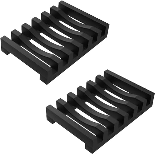 Topsky Jaboneras de Silicona Antideslizantes | Soportes para Baño | Protege y Seca el Jabón | Cubierta para Fregadero, Bañera y Ducha | Estropajo | Esponjas (Negro)