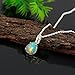 DEVMUKTI Natural Ethiopian Opal Gemstone Pendant Necklace, 925 Sterling Silver, AAA Grade Stones, Handmade Jewelry, Adjustable Chain, October Birthstone. Gift for Women, Size-20inch