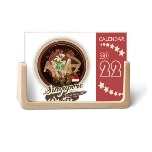 Calendrier de bureau Singapour Bak Kut Teh 2022 traditionnel de 12 mois pour votre organisation
