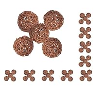 5 Stück Rattan Weidenkugeln 7cm - Natur Dekokugeln Für Deko & Interior