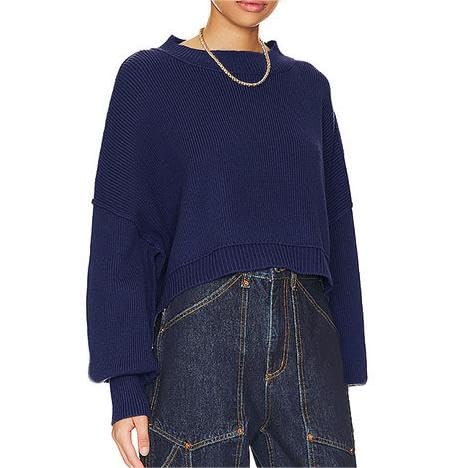 ★DNSR★ Armor Round Crop Knit Navy WBKurt base Knit - Navy – Woodbird