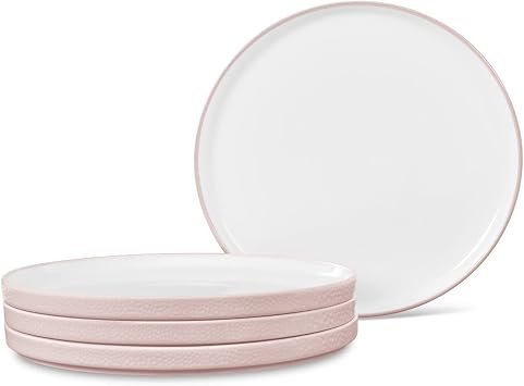 Noritake ColorTex Stone Blush Set of 4 Stax Dinner Plates, 9-3/4"