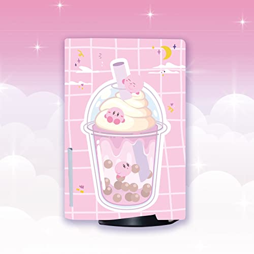 BelugaDesign Pink Puff Ball Boba Skin PS5 | Anime Bubble Tea Smash Dessert | Kawaii Pastel Vinyl Cov