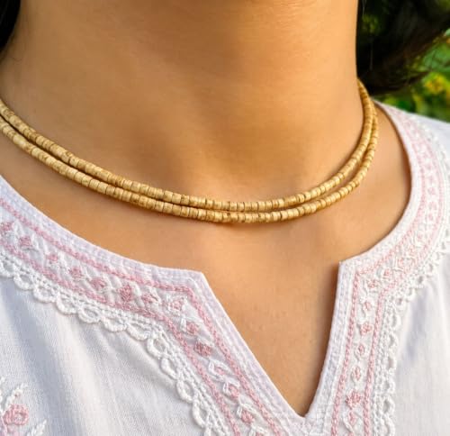 Image of BookMyCostume Spiritual & Devotional Mala Collection - Natural Tulsi Kanthi & Rudraksha Bead Necklaces with Trishul & Religious Pendants - Unisex Ethnic Jewellery for Puja, Meditation, Festivals & Daily Wear