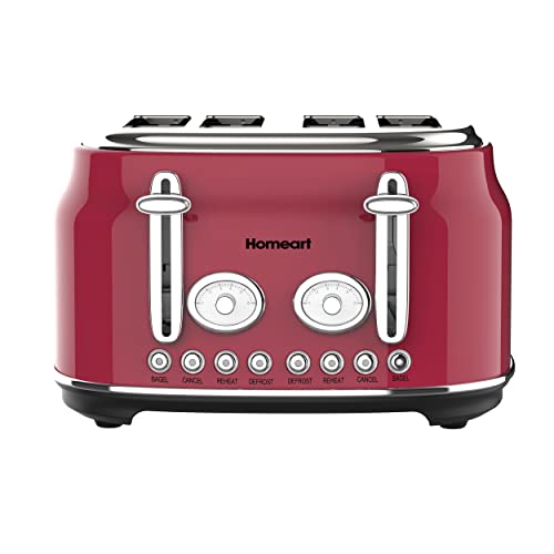 Chelsea 4-Slice Retro Toaster - Stainless Steel With Removable Crumb Tray
