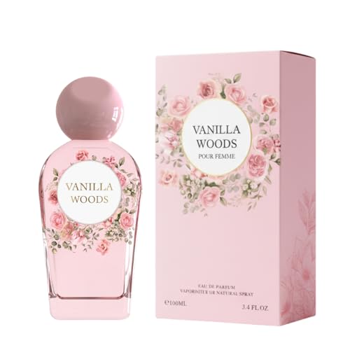 Jean Rish Vanilla Woods Perfume for Women Eau De Parfum Long-Lasting Luxury Fragrance Made In USA - Pink Pepper Vanilla Sandalwood Scent - 100ml / 3.4 oz