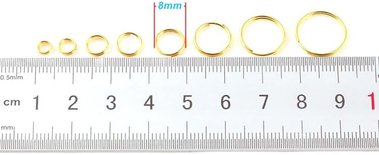 200pcs 8mm Mini Split Jump Ring with Double Loops Small Round Metal Golden Key Rings Connectors for Making Handwork Charms Pendants Key Chains Ornaments DIY Crafts Accessories - Image 2