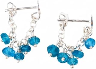 92.5 Silver Earring for Women | Sterling Silver Blue Apetite Beads Earrings for Women - Handmade Traditional Lightweight D... Price In India