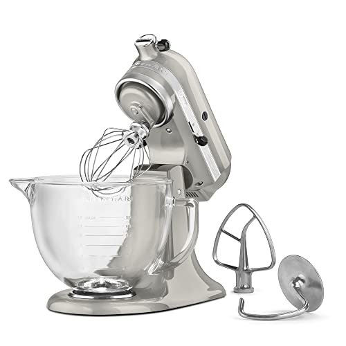 Kitchenaid Ksm155Gbsr 5-Qt. Artisan Design Series With Glass Bowl - Sugar Pearl Silver #TOP2