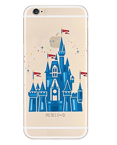 DECO FAIRY Compatible with iPhone 6 / 6s, Cartoon Anime Animated Royal Dream Blue Castle Princess Fairy Tale Series Transparent Translucent Flexible Silicone Cover Case