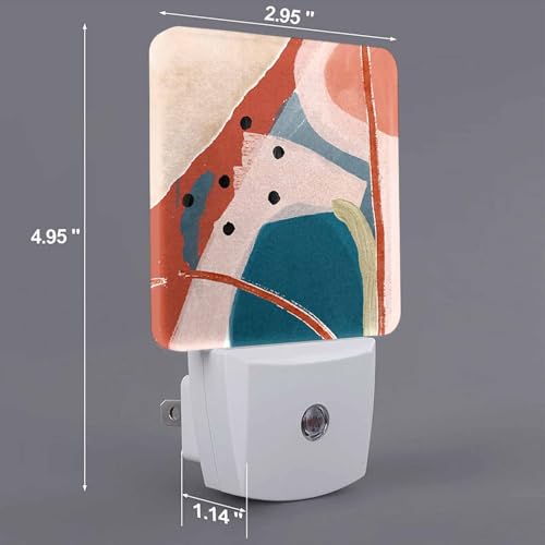 Image of LED Night Light,Abstract Creative Pattern LED Night Light Plug into Wall with Dusk to Dawn Light Sensor White Energy Efficient Nightlight for Bedroom Bathroom Hallway Living Room Kitchen