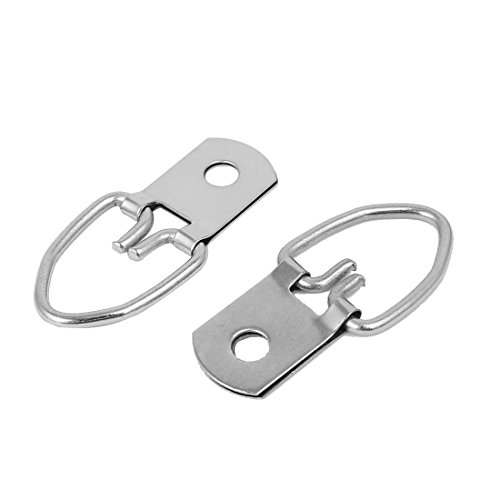 Image of uxcell 32mmx15mm Single Hole D-Ring Picture Photo Frame Hanging Hanger Hook 100pcs