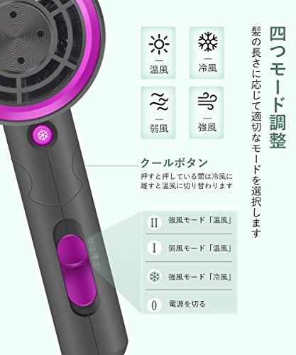 ドライヤー 大風量 速乾 ヘアドライヤー 折り畳み式 4モード