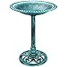Best Choice Products Vintage Outdoor Resin Pedestal Bird Bath Accent Decoration w/Fleur-de-LYS Accents, Green