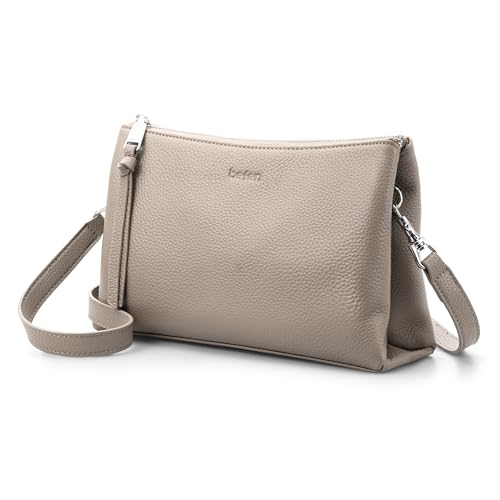 Image of befen Genuine Leather Crossbody Bags for Women, Small RFID Leather Cross Body Purses Shoulder Handbags
