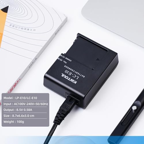 شاحن بطارية LP-E10 LC-E10 لكانون، متوافق مع كانون EOS Rebel T3 T5 T6 T7 T100 Kiss X50 X70 X80 X90 1100D 1200D 1300D 1500D 4000D 4000D