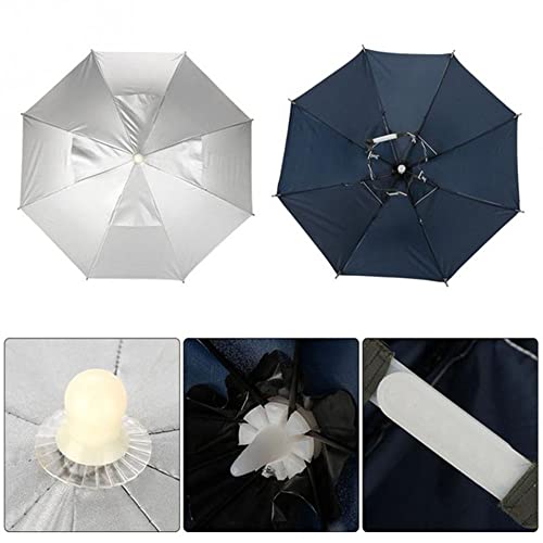Chapéu de guarda-chuva dobrável com proteção UV para mulheres e homens, guarda-chuva de mãos livres